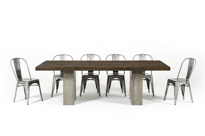 Renzo Modern Oak &amp; Concrete 118" Dining Table
