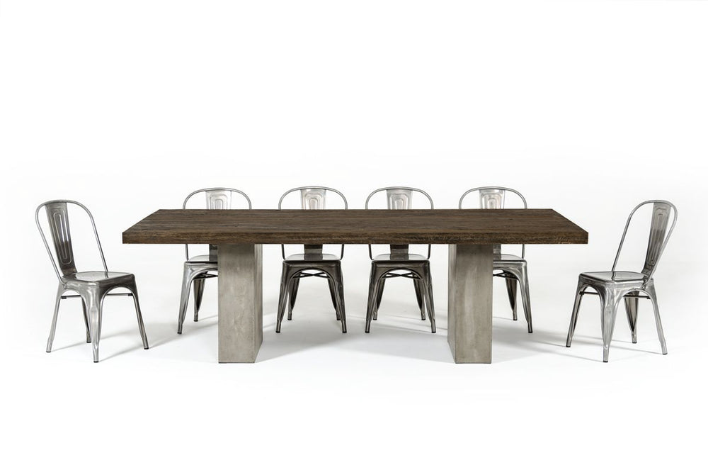 Renzo Modern Oak & Concrete 118" Dining Table - View 6