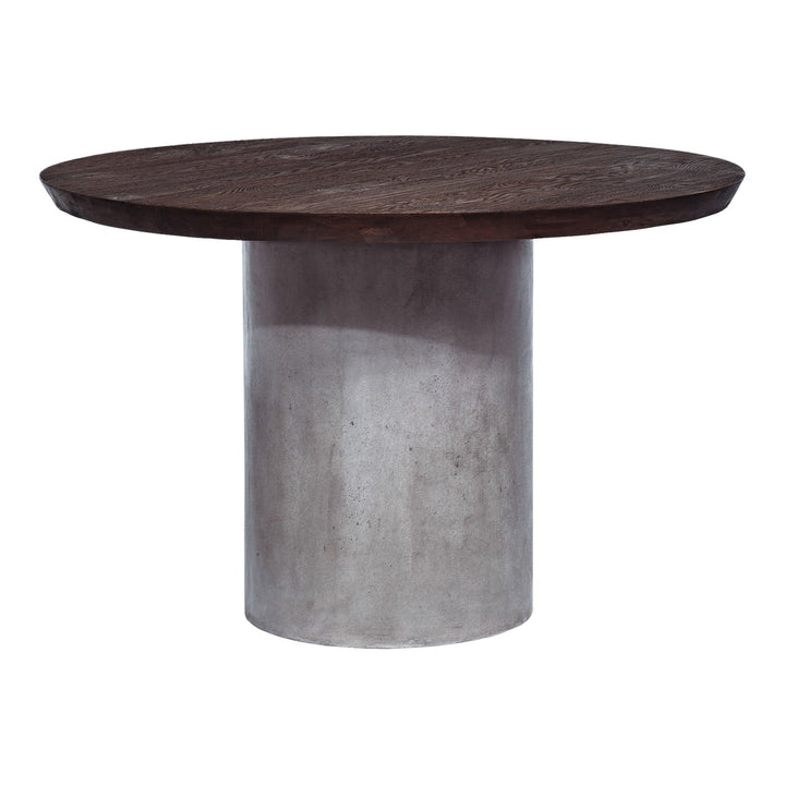 Renzo Modern Round Oak &amp; Concrete Dining Table