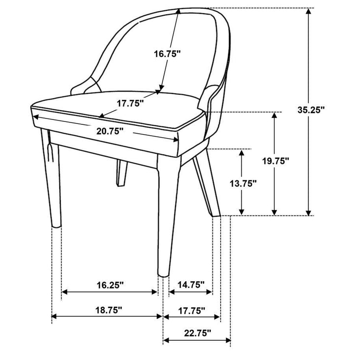 Reseda - Upholstered Dining Side Chair (Set of 2) - Beige Chair Set modern furniture Contempo Furniture
