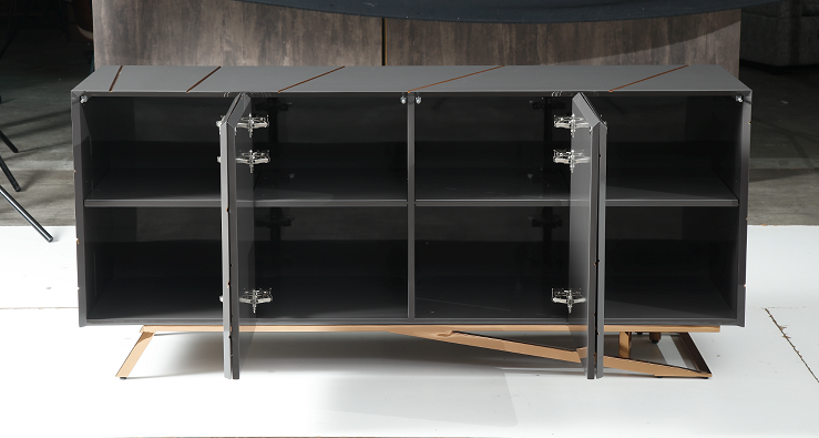 Katzu- Modern Grey and Rose Gold Buffet - View 2