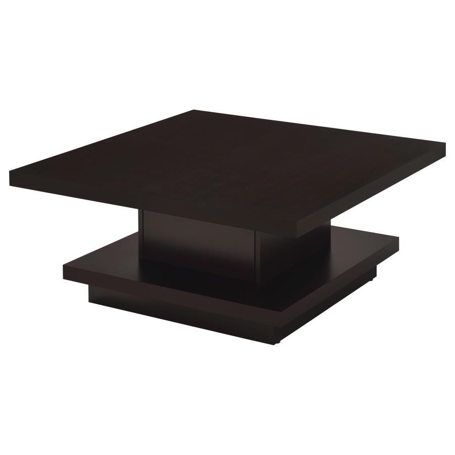 Reston - 2 Piece Square Coffee And End Table Set - Cappuccino Table Set modern furniture Contempo Furniture