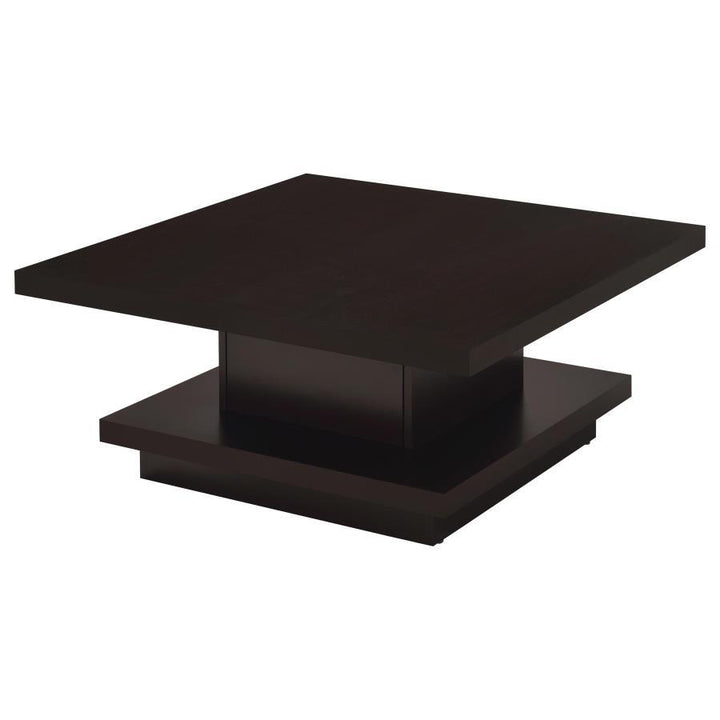 Reston - 2 Piece Square Coffee And End Table Set - Cappuccino Table Set modern furniture Contempo Furniture