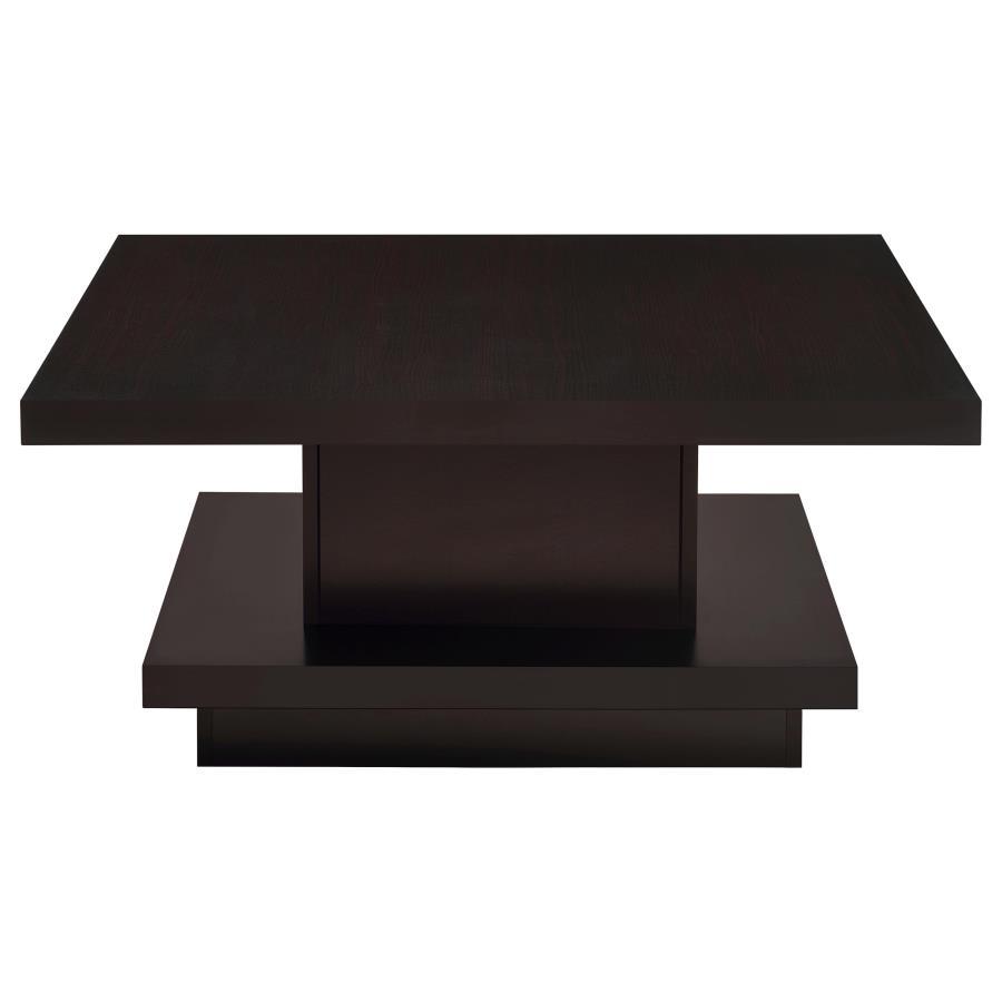 Reston - 2 Piece Square Coffee And End Table Set - Cappuccino Table Set modern furniture Contempo Furniture
