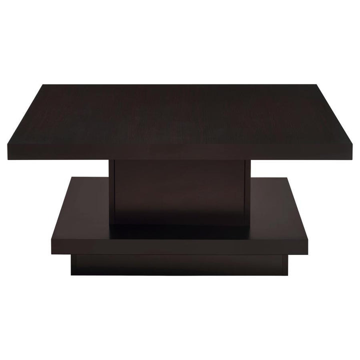 Reston - 2 Piece Square Coffee And End Table Set - Cappuccino Table Set modern furniture Contempo Furniture