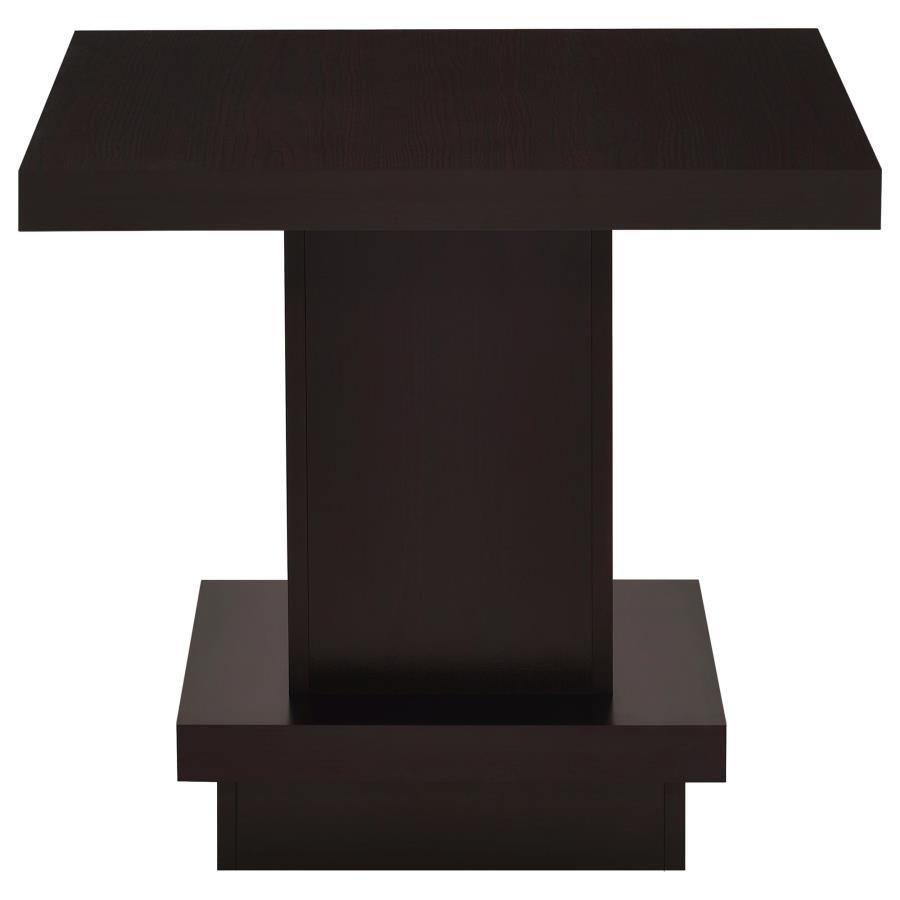 Reston - 2 Piece Square Coffee And End Table Set - Cappuccino Table Set modern furniture Contempo Furniture