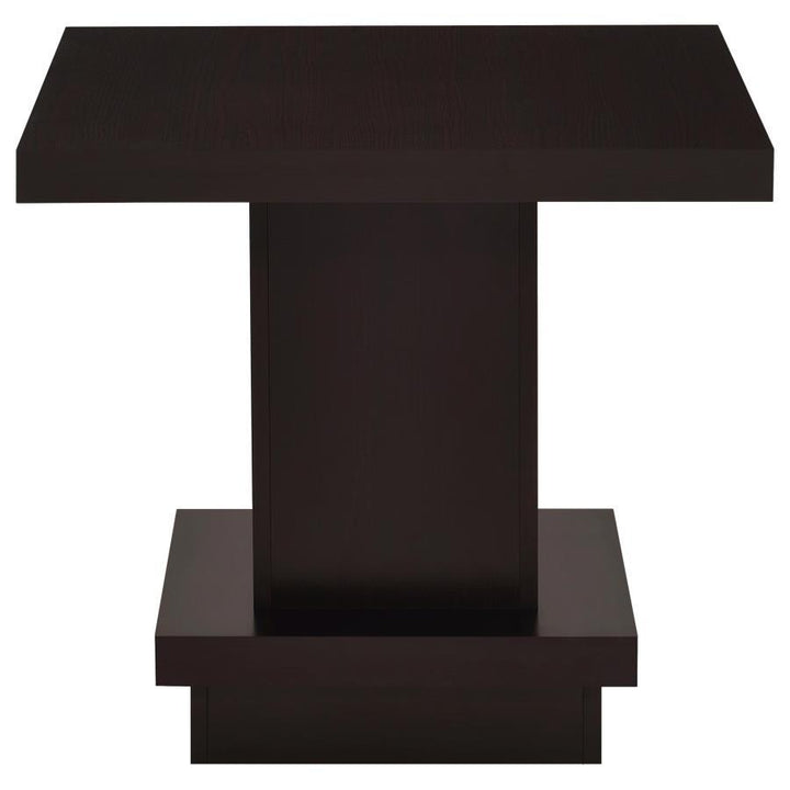 Reston - 2 Piece Square Coffee And End Table Set - Cappuccino Table Set modern furniture Contempo Furniture