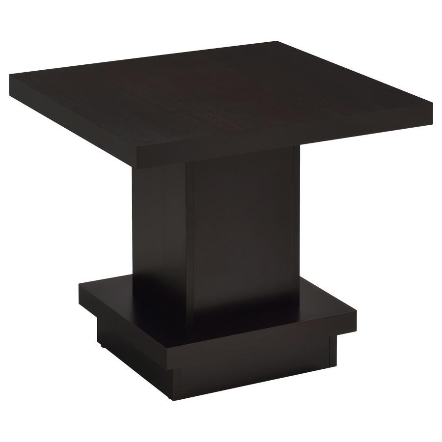 Reston - 2 Piece Square Coffee And End Table Set - Cappuccino Table Set modern furniture Contempo Furniture