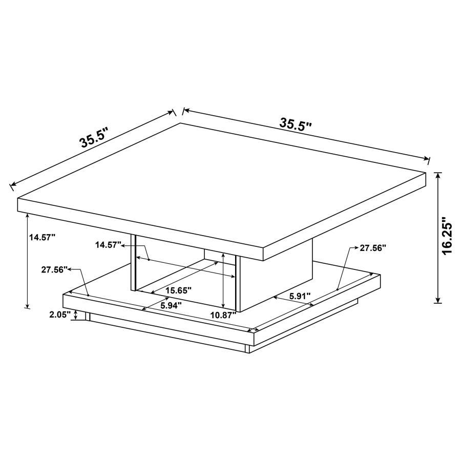 Reston - 2 Piece Square Coffee And End Table Set - Cappuccino Table Set modern furniture Contempo Furniture