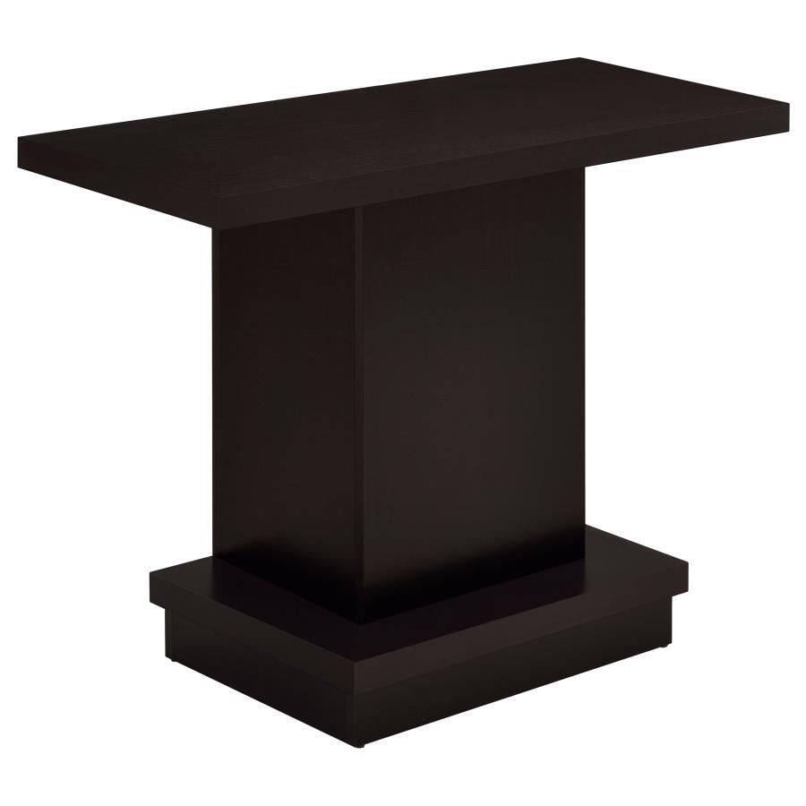 Reston - Engineered Wood Pedestal Console Table - Cappuccino Console Table modern furniture Contempo Furniture