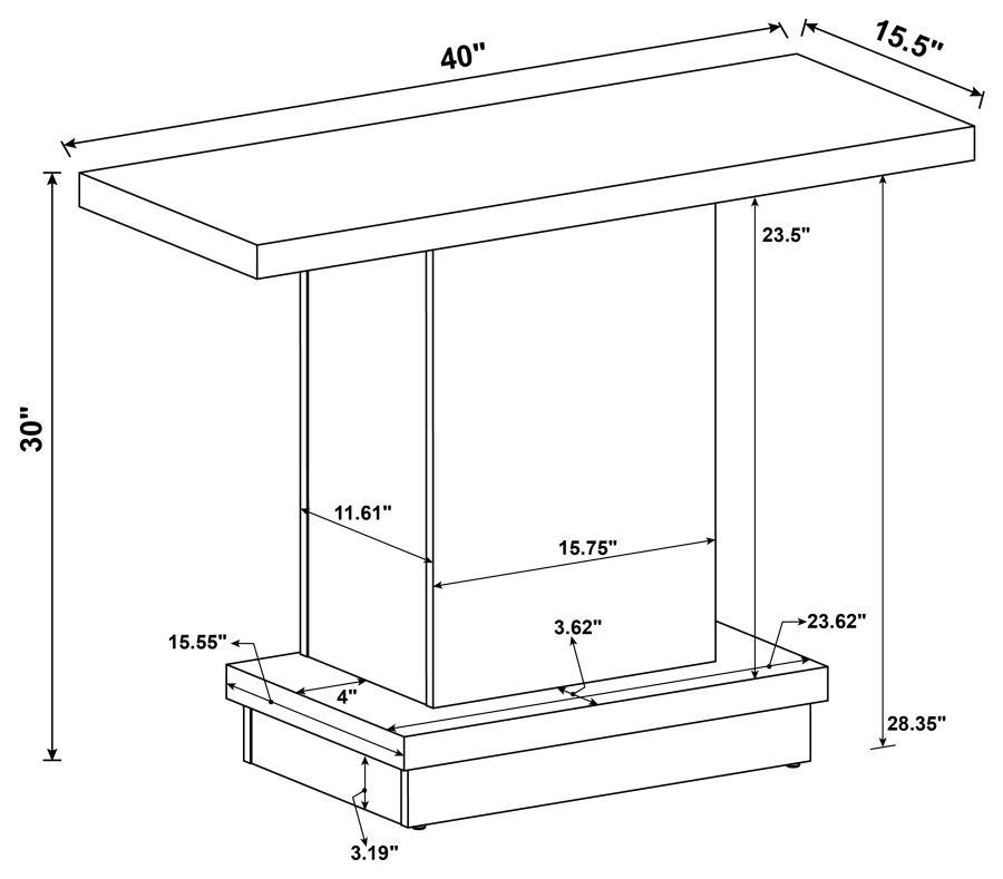 Reston - Engineered Wood Pedestal Console Table - Cappuccino Console Table modern furniture Contempo Furniture