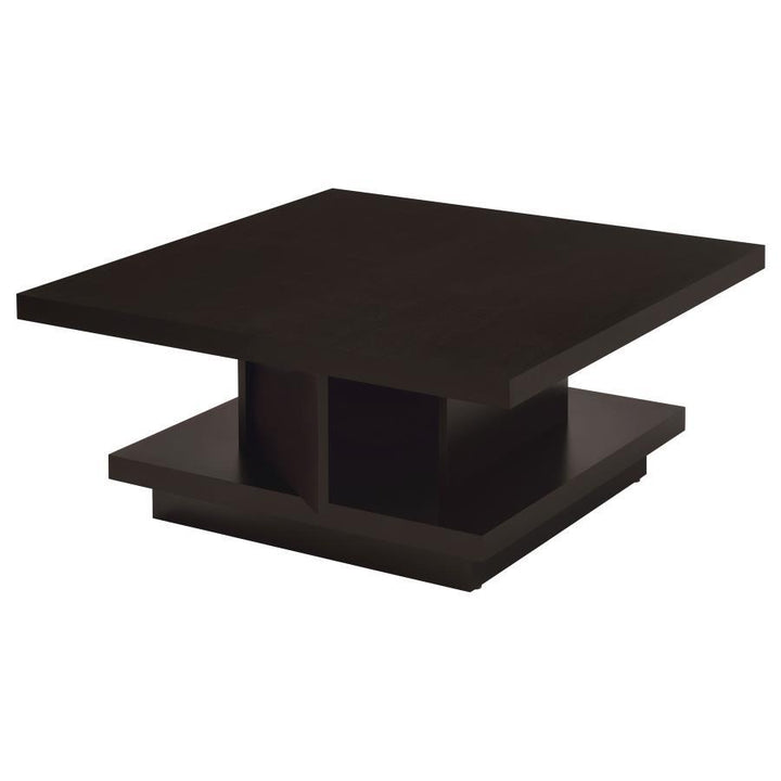 Reston - Square Engineered Wood Coffee Table - Cappuccino Coffee Table modern furniture Contempo Furniture