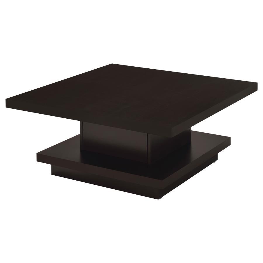 Reston - Square Engineered Wood Coffee Table - Cappuccino Coffee Table modern furniture Contempo Furniture
