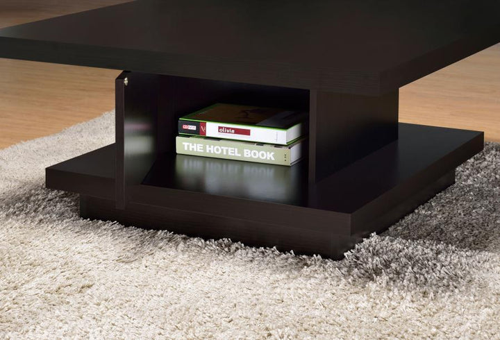 Reston - Square Engineered Wood Coffee Table - Cappuccino Coffee Table modern furniture Contempo Furniture