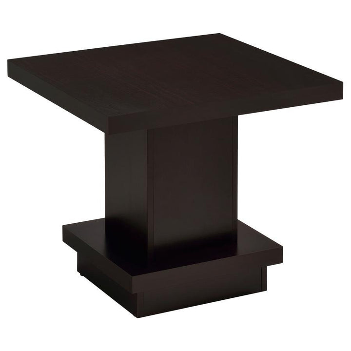 Reston - Square Engineered Wood Side End Table - Cappuccino End Table modern furniture Contempo Furniture