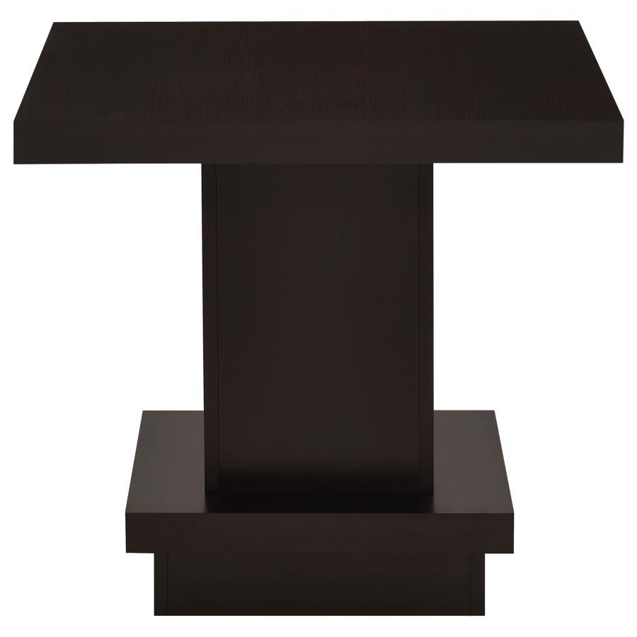 Reston - Square Engineered Wood Side End Table - Cappuccino End Table modern furniture Contempo Furniture