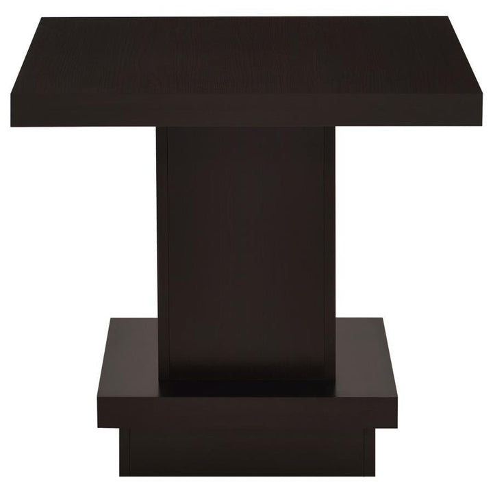 Reston - Square Engineered Wood Side End Table - Cappuccino End Table modern furniture Contempo Furniture