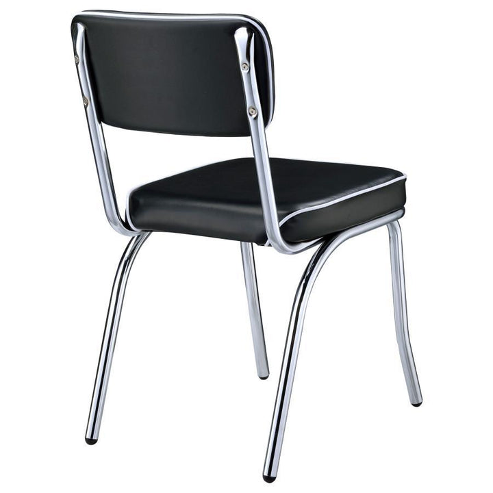 Retro - Upholstered Dining Side Chair (Set of 2) - Black Chair Set modern furniture Contempo Furniture