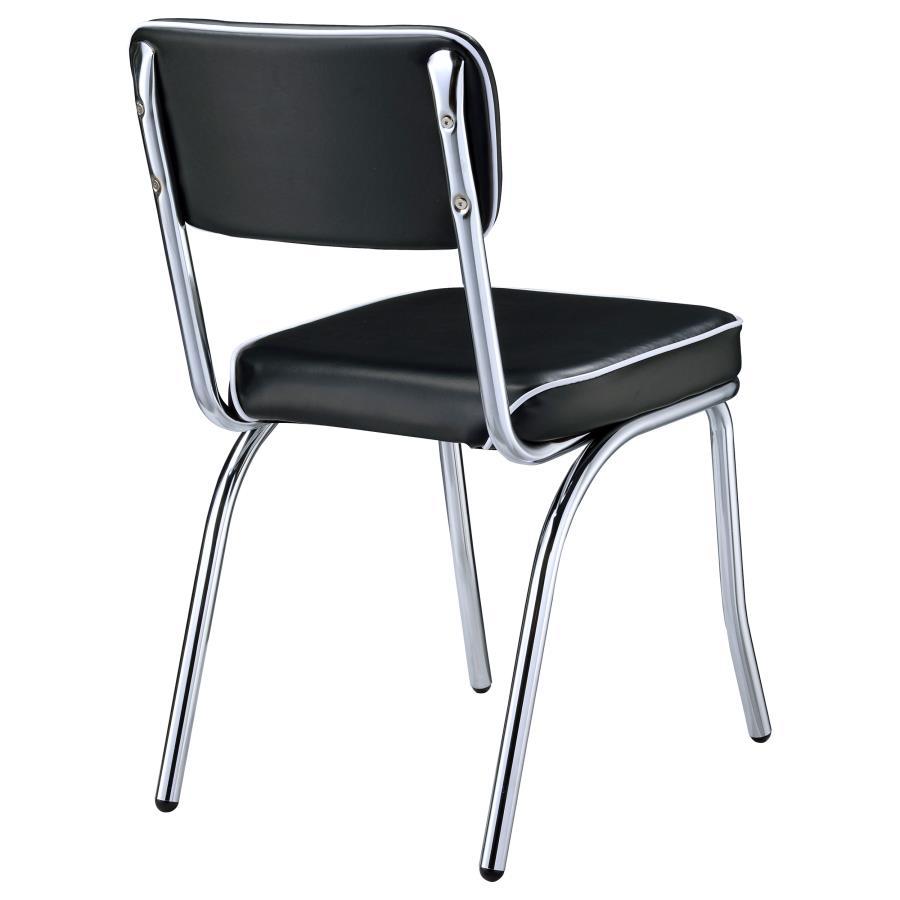 Retro - Upholstered Dining Side Chair (Set of 2) - Black Chair Set modern furniture Contempo Furniture