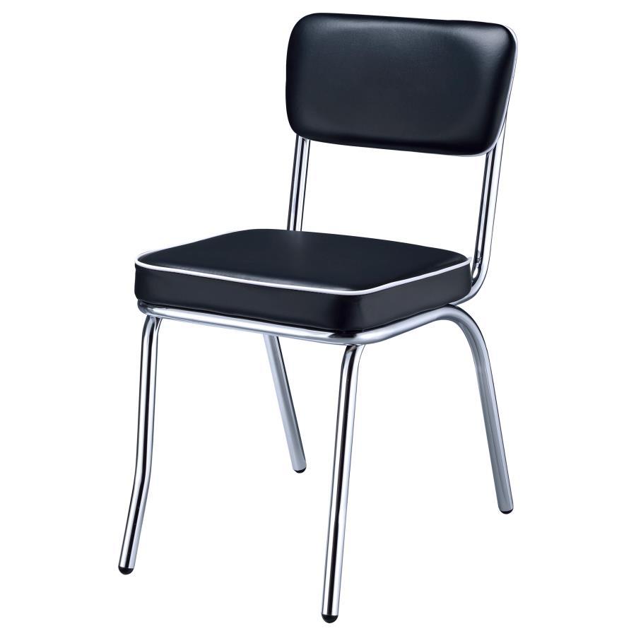 Retro - Upholstered Dining Side Chair (Set of 2) - Black Chair Set modern furniture Contempo Furniture