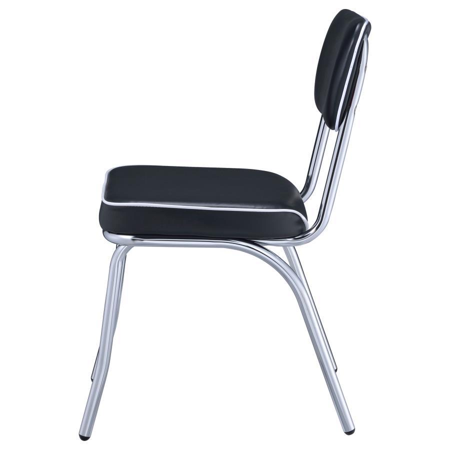 Retro - Upholstered Dining Side Chair (Set of 2) - Black Chair Set modern furniture Contempo Furniture