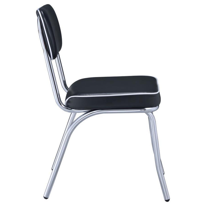 Retro - Upholstered Dining Side Chair (Set of 2) - Black Chair Set modern furniture Contempo Furniture