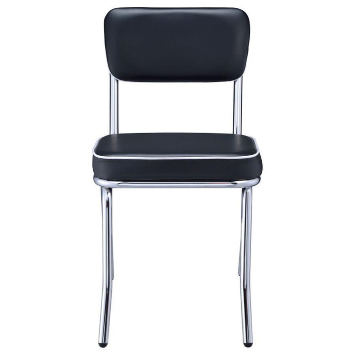 Retro - Upholstered Dining Side Chair (Set of 2) - Black Chair Set modern furniture Contempo Furniture