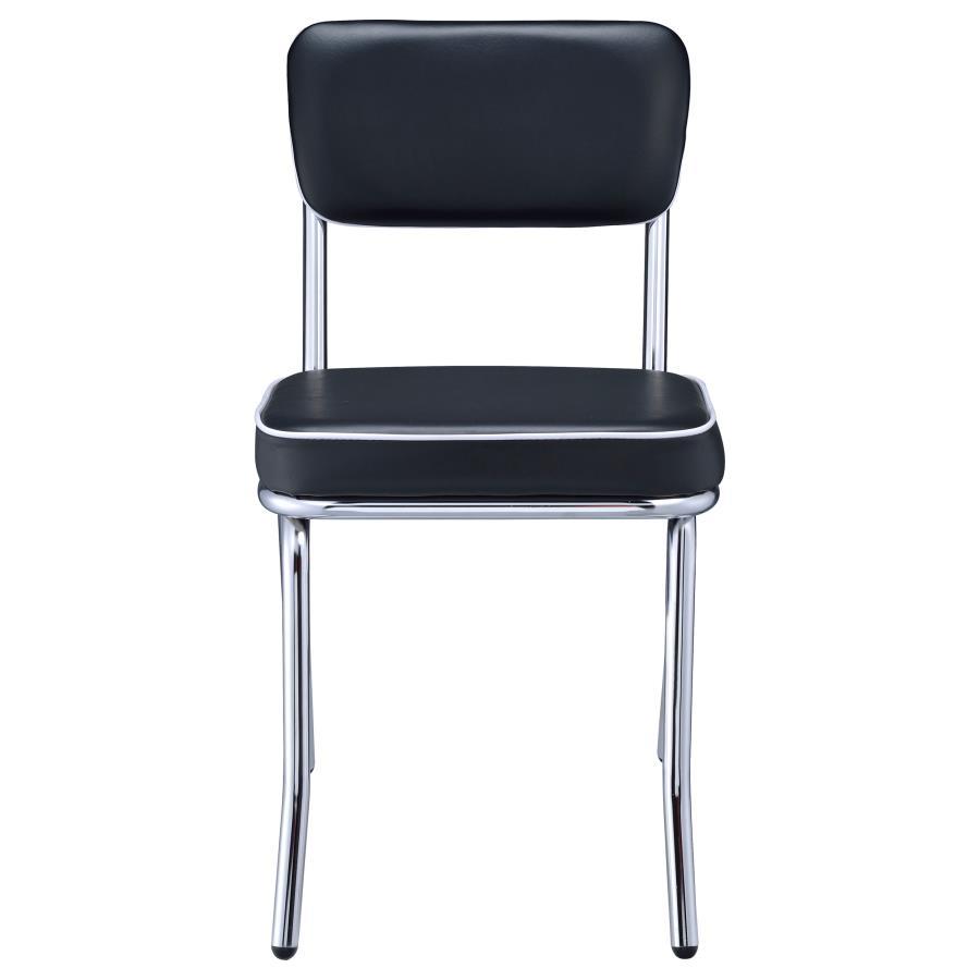 Retro - Upholstered Dining Side Chair (Set of 2) - Black Chair Set modern furniture Contempo Furniture