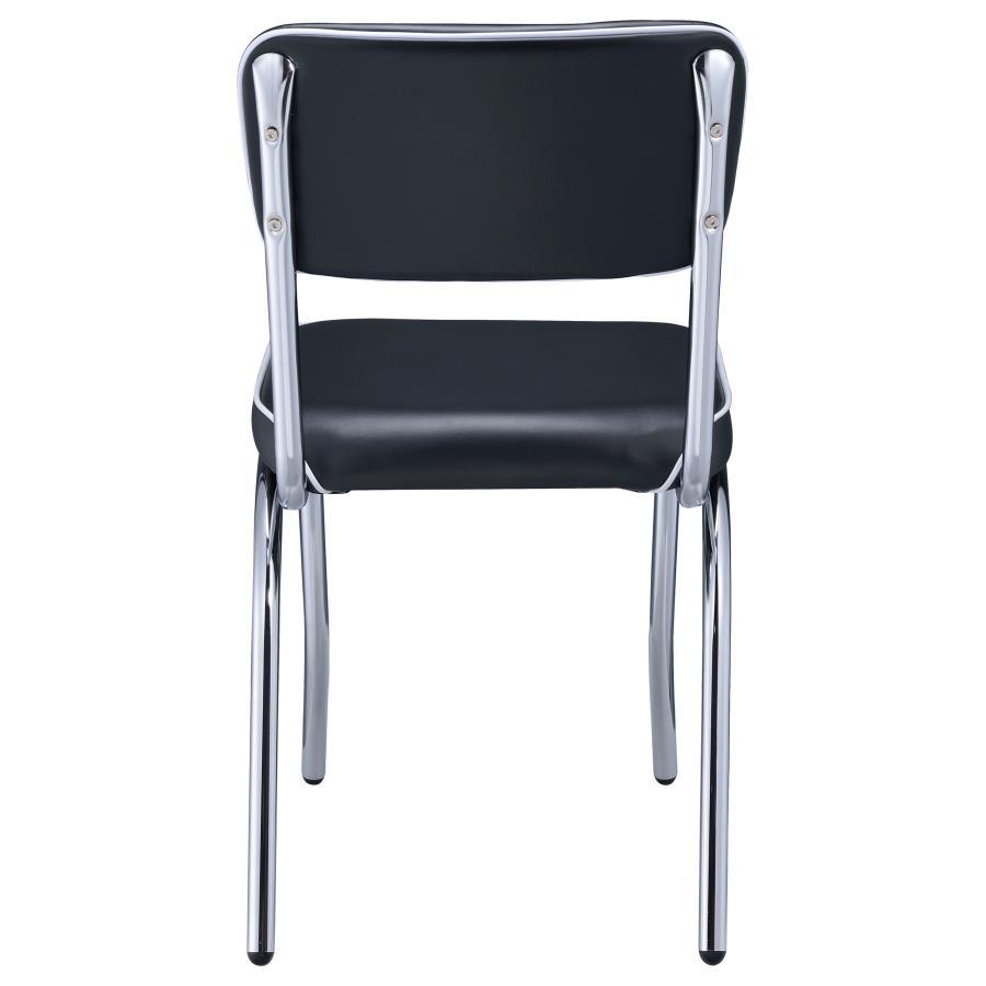 Retro - Upholstered Dining Side Chair (Set of 2) - Black Chair Set modern furniture Contempo Furniture
