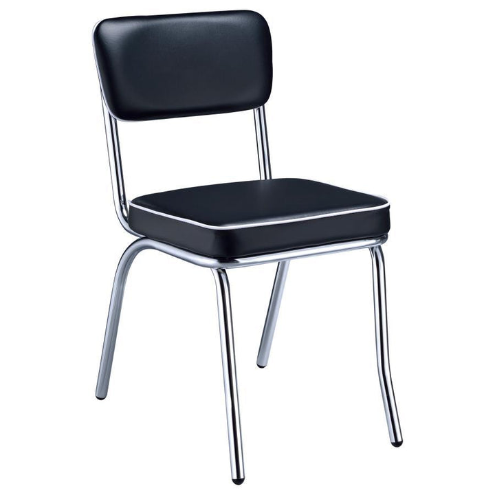 Retro - Upholstered Dining Side Chair (Set of 2) - Black Chair Set modern furniture Contempo Furniture