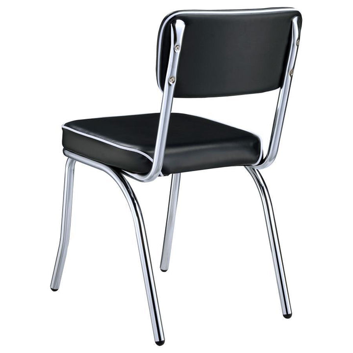 Retro - Upholstered Dining Side Chair (Set of 2) - Black Chair Set modern furniture Contempo Furniture
