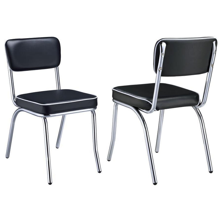 Retro - Upholstered Dining Side Chair (Set of 2) - Black Chair Set modern furniture Contempo Furniture