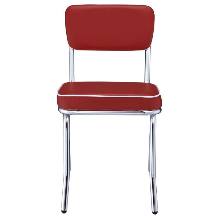 Retro - Upholstered Dining Side Chair (Set of 2) - Red Chair Set modern furniture Contempo Furniture