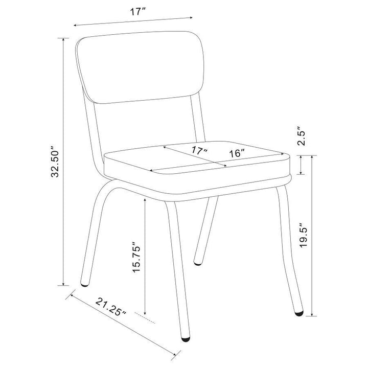 Retro - Upholstered Dining Side Chair (Set of 2) - Red Chair Set modern furniture Contempo Furniture