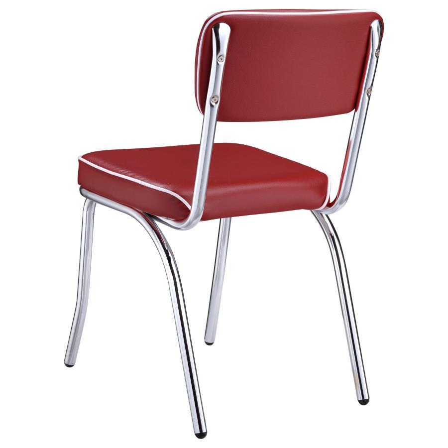 Retro - Upholstered Dining Side Chair (Set of 2) - Red Chair Set modern furniture Contempo Furniture