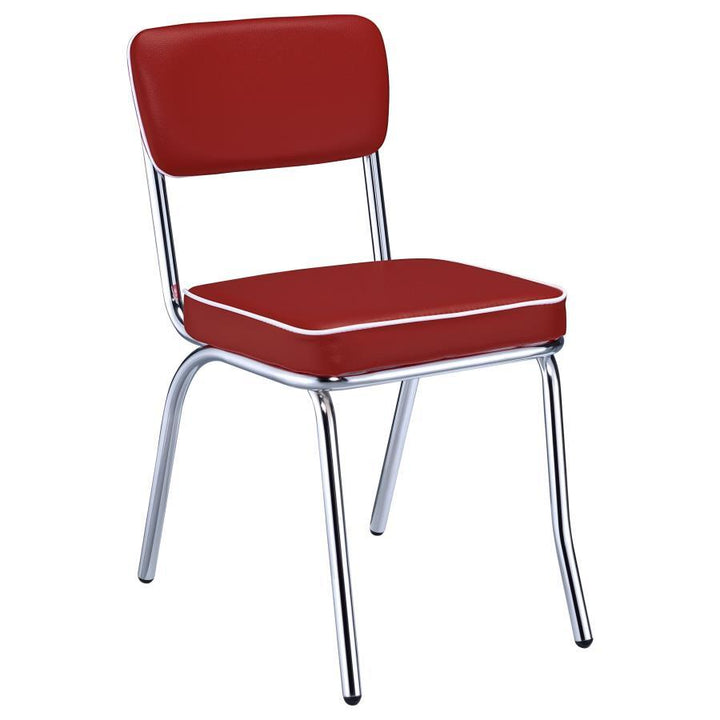 Retro - Upholstered Dining Side Chair (Set of 2) - Red Chair Set modern furniture Contempo Furniture