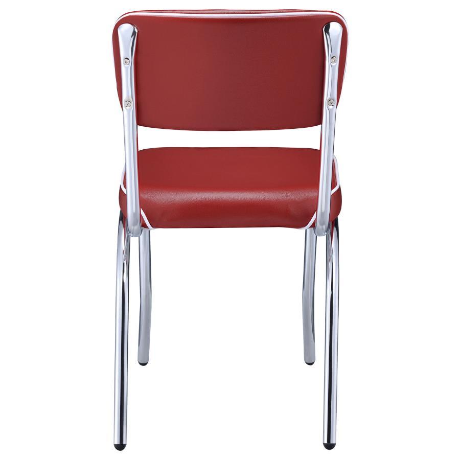 Retro - Upholstered Dining Side Chair (Set of 2) - Red Chair Set modern furniture Contempo Furniture