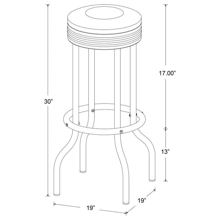 Retro - Upholstered Metal Swivel Bar Stool (Set of 2) - White Stool Set modern furniture Contempo Furniture
