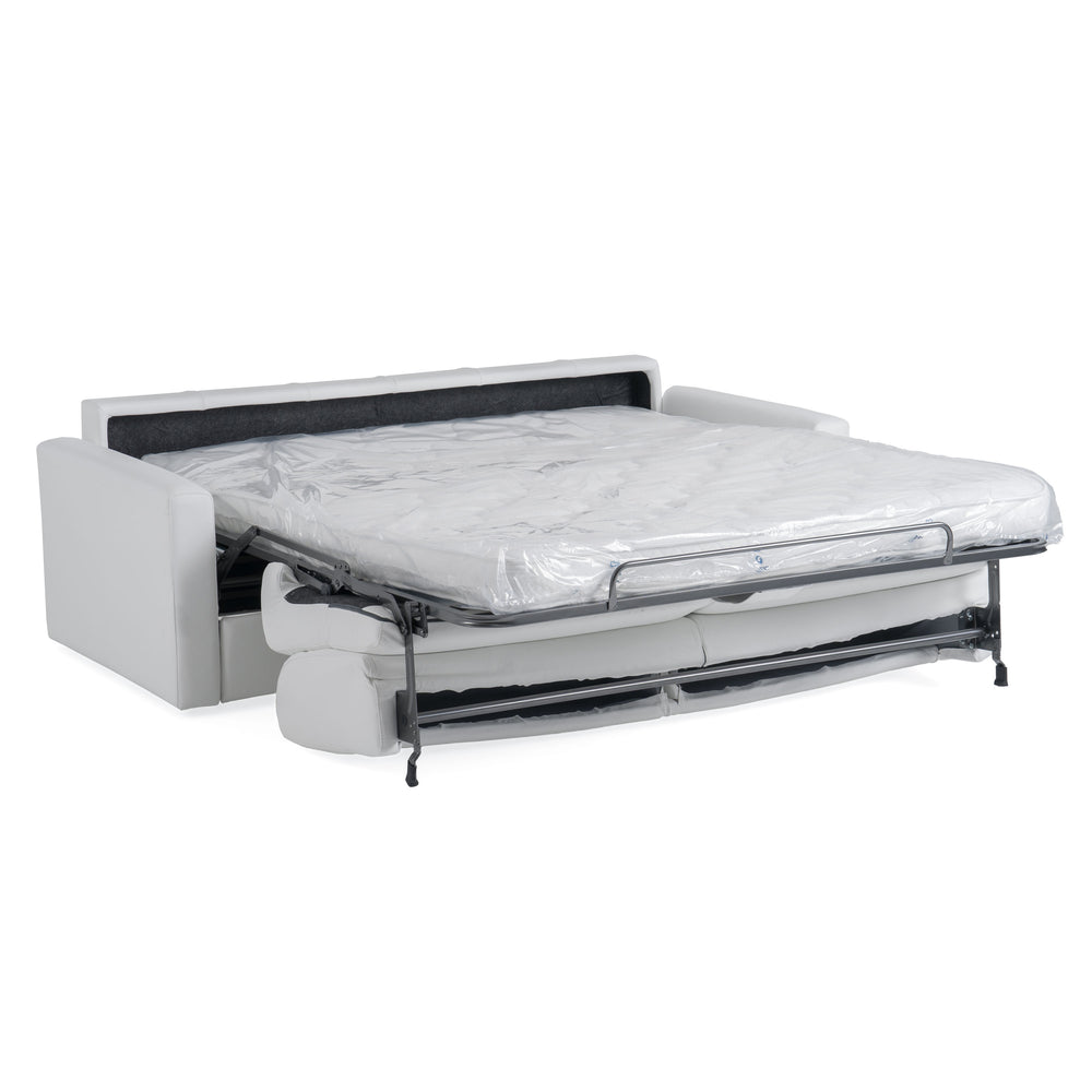 Revers - Italian Modern White Leather Queen Sofa bed