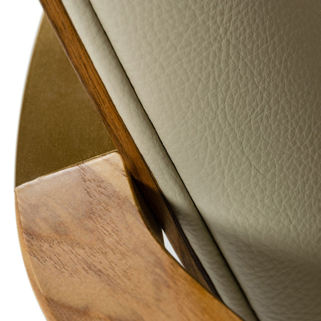 Rexford Modern Taupe & Walnut Dining Armchair