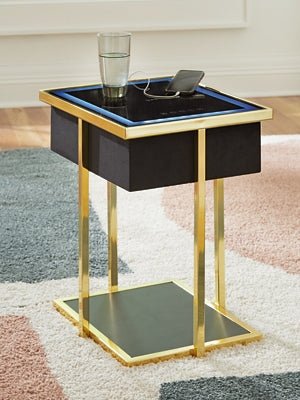 Rexwell Accent Table with Speaker - Black Accent Table modern furniture Contempo Furniture