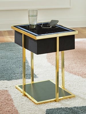 Rexwell Accent Table with Speaker - Black Accent Table modern furniture Contempo Furniture