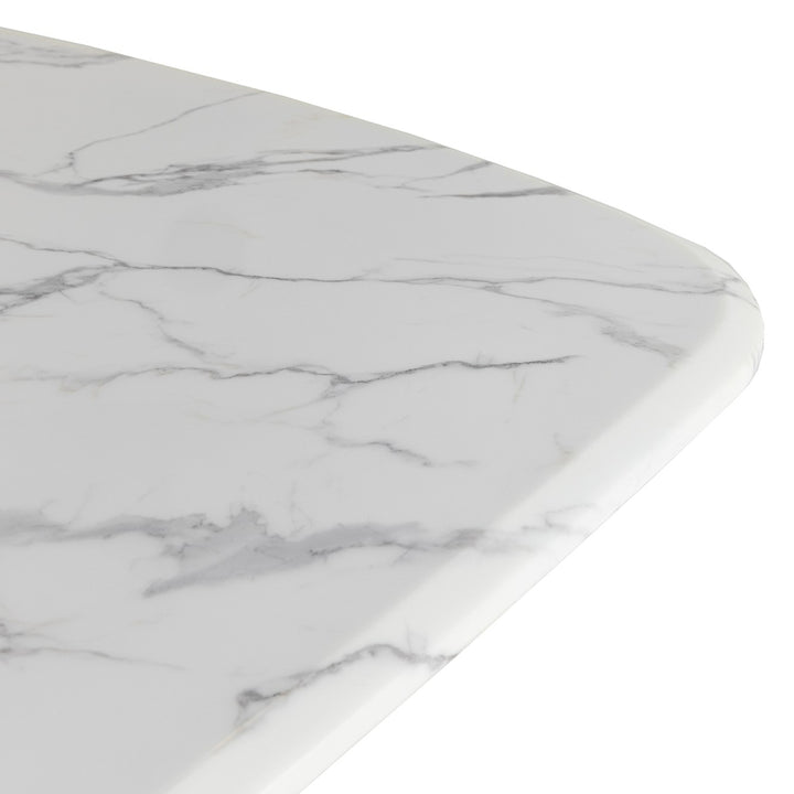 Reynold - Glam Faux Marble + Gold Stainless Steel Dining Table