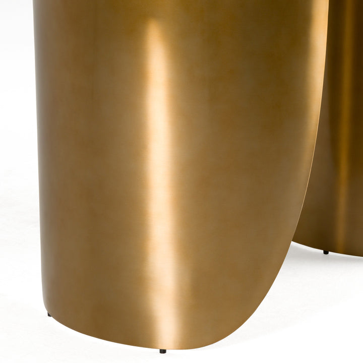 Reynold - Glam Faux Marble + Gold Stainless Steel 94-Inch Dining Table