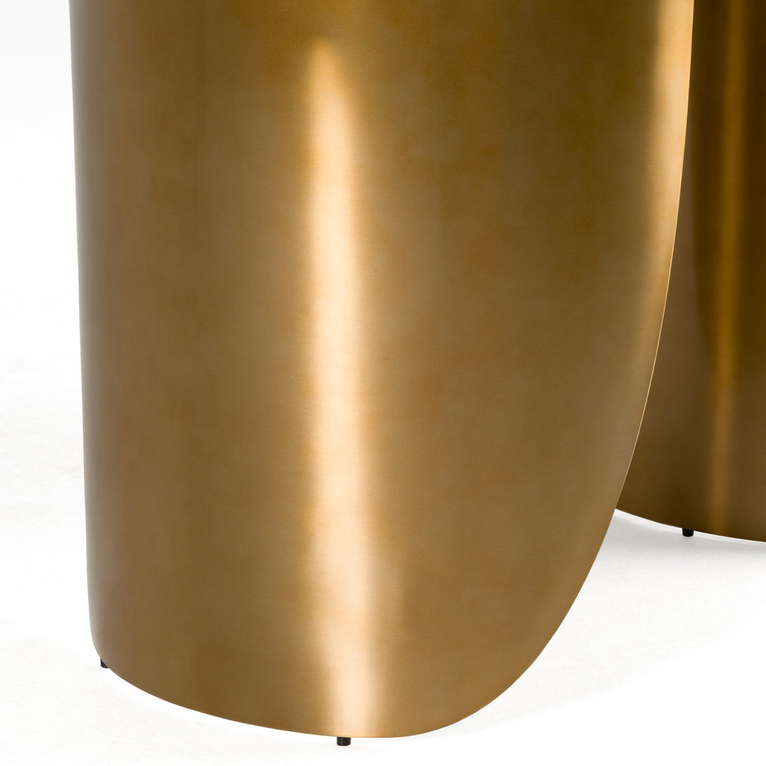 Reynold - Glam Faux Marble + Gold Stainless Steel 94-Inch Dining Table