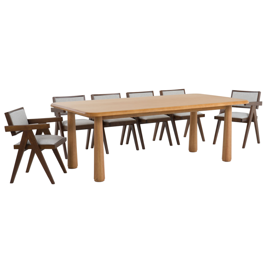 Rhea - Modern 87" Natural Acacia Rectangular Dining Table