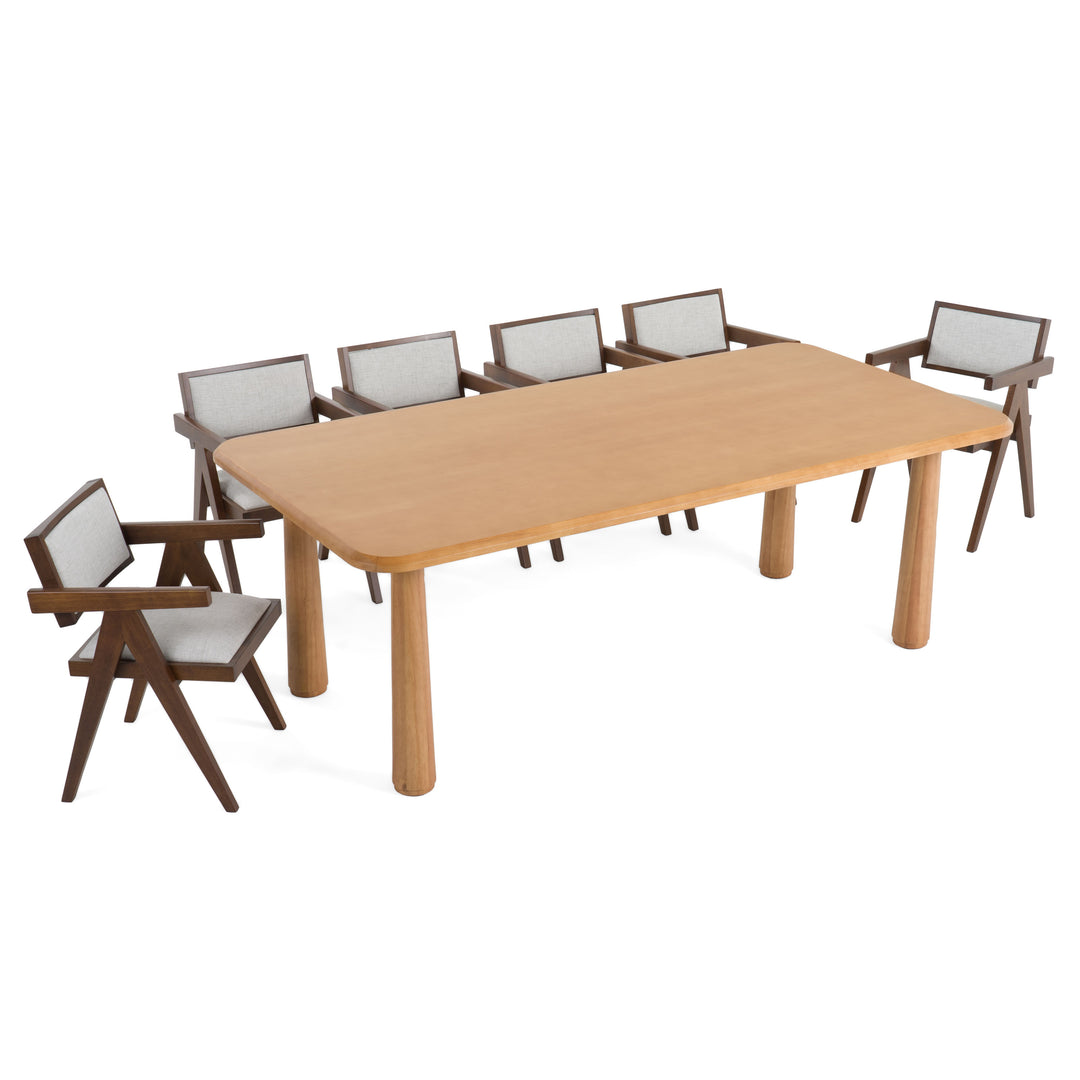 Rhea - Modern 87" Natural Acacia Rectangular Dining Table