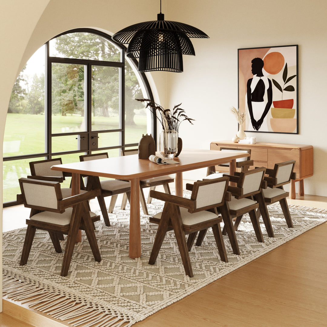 Rhea - Modern 87" Natural Acacia Rectangular Dining Table
