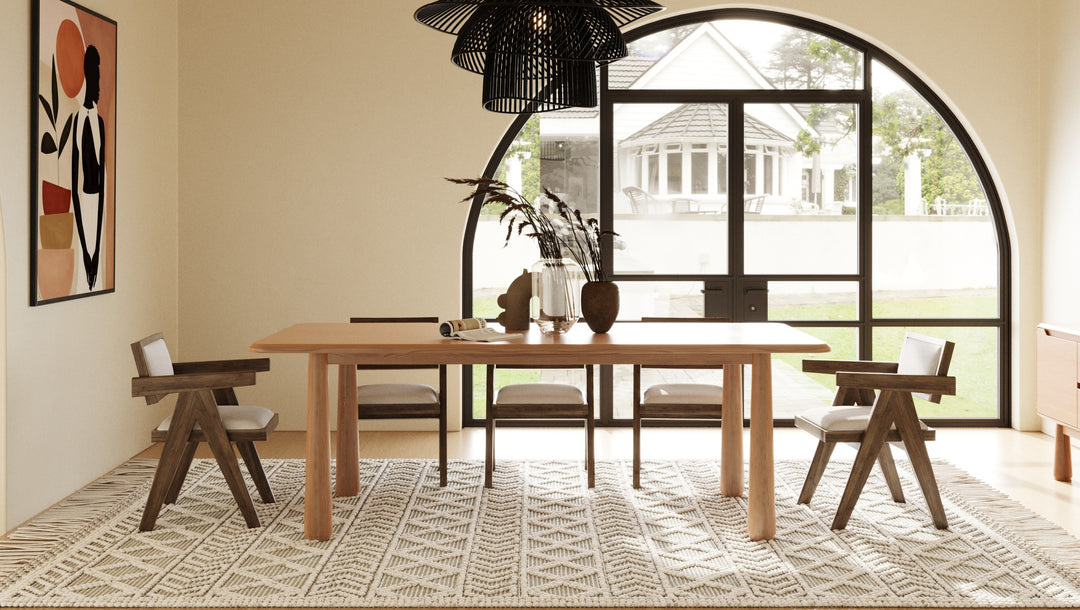 Rhea - Modern 87" Natural Acacia Rectangular Dining Table