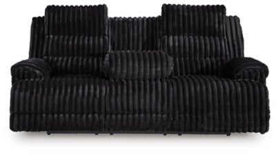 Rhine Falls Power Reclining Sofa with Drop Down Table - Black Reclining Sofa modern furniture Contempo Furniture